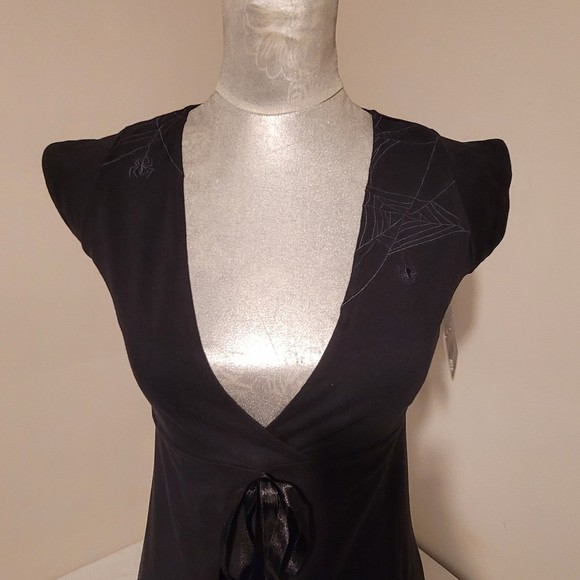 Emily the Strange Dress Spider Web Black Goth y2k 2005 NWT - Picture 2 of 11